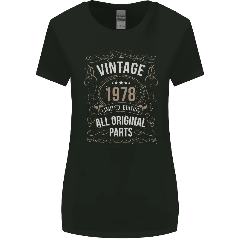 45th Birthday Limited Edition 1978 Womens Wider Cut T-Shirt Polka Dot Checkered Tartan
