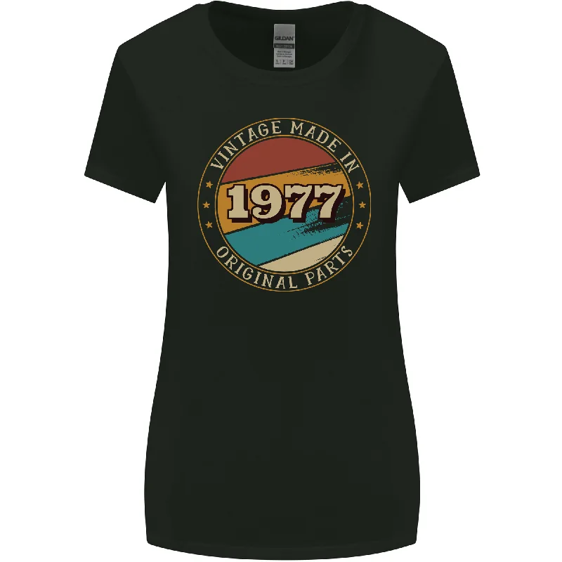 46th Birthday  Vintage Made In 1977 Womens Wider Cut T-Shirt Oversized T-Shirt Spandex breathable