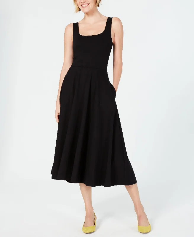Alfani Tank Fit Flare Midi Dress Stylish Cold Shoulder Midi Dress