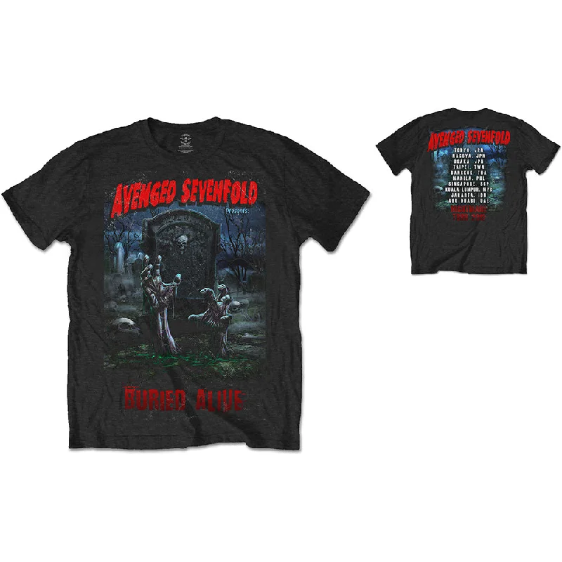 Avenged Sevenfold | Official Band T-Shirt | Buried Alive Tour 2012 (Back Print) Cashmere Blend Cotton Blend Poly Blend