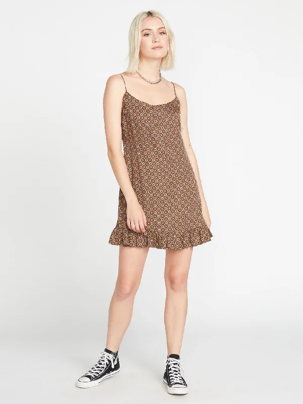 Beachnut Mini Dress - Espresso Stylish Short-Sleeve Mini Dress