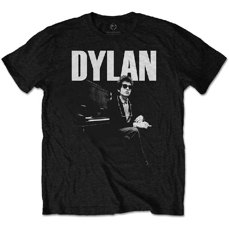 Bob Dylan | Official Band T-Shirt | At Piano Real Fur Shearling Chenille