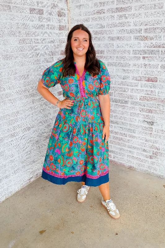Fashionably Late Floral Print Midi Dress Fashionable Wide Leg Midi Dress
