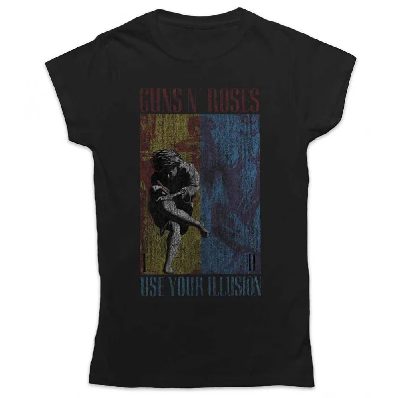 Guns N' Roses Ladies T-Shirt: Use Your Illusion Thin T-Shirt Open Front Quick Dry