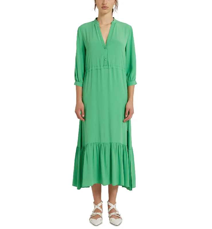 Marella Teramo Tiered Midi Dress Elegant Pleated Sleeve Midi Dress