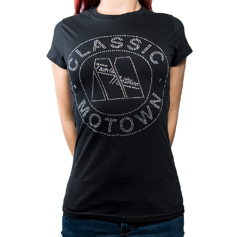 Motown Ladies Fashion T-Shirt: Classic (Diamante) Handmade Hand-knitted Hand-woven