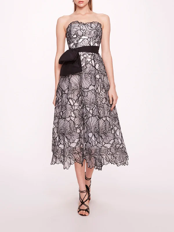 Iris Cutwork Midi Dress Stylish Button-Down Midi Dress