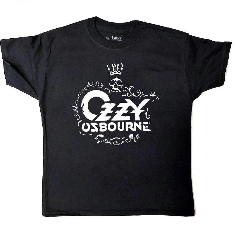Ozzy Osbourne Kids T-Shirt: Logo Notch Collar Peter Pan Collar Cowl Neck
