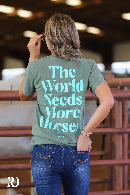 THE WORLD NEEDS MORE HORSES | TEE Spandex Blend Rayon Blend Denim Blend