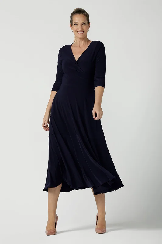 Bettina Reversible Dress in Navy