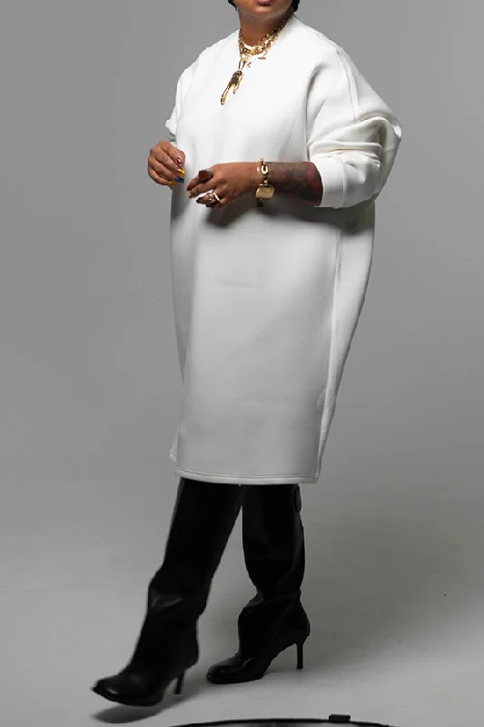 Street-chic Oversized Crew Neck Dress