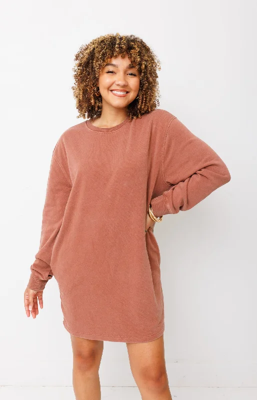 Contemporary Chic Dress, CHESNUT