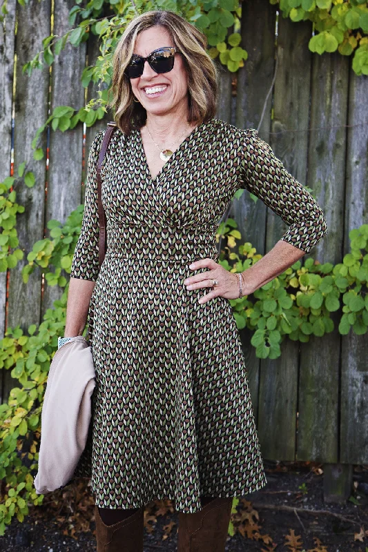 Megan Dress - Earthtone Jacquard