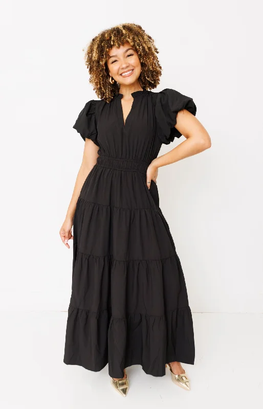 Elegant Edge Dress, BLACK