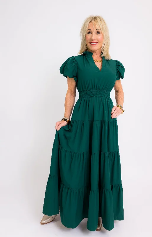 Elegant Edge Dress, HUNTER GREEN