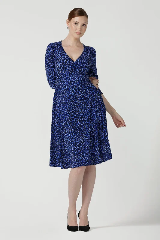 Simone Reversible Dress in Cobalt Jaguar