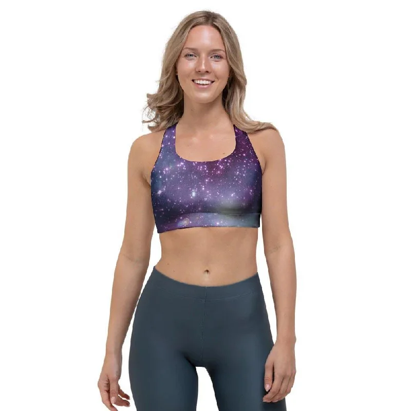 Cosmic Galaxy Space Sports Bra Full Coverage Bralette