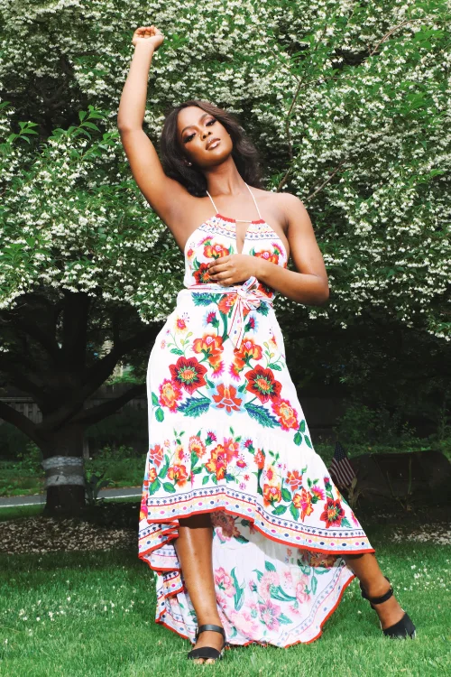 Holistic Love High Low Maxi Dress Comfortable Satin Maxi Dress
