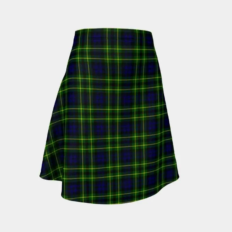 Campbell of Breadalbane Modern Tartan Flared Skirt silk skirt lustrous