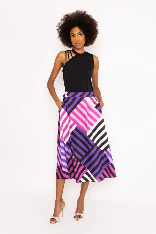 Purple Sateen Midi Skirt denim skirt trendy